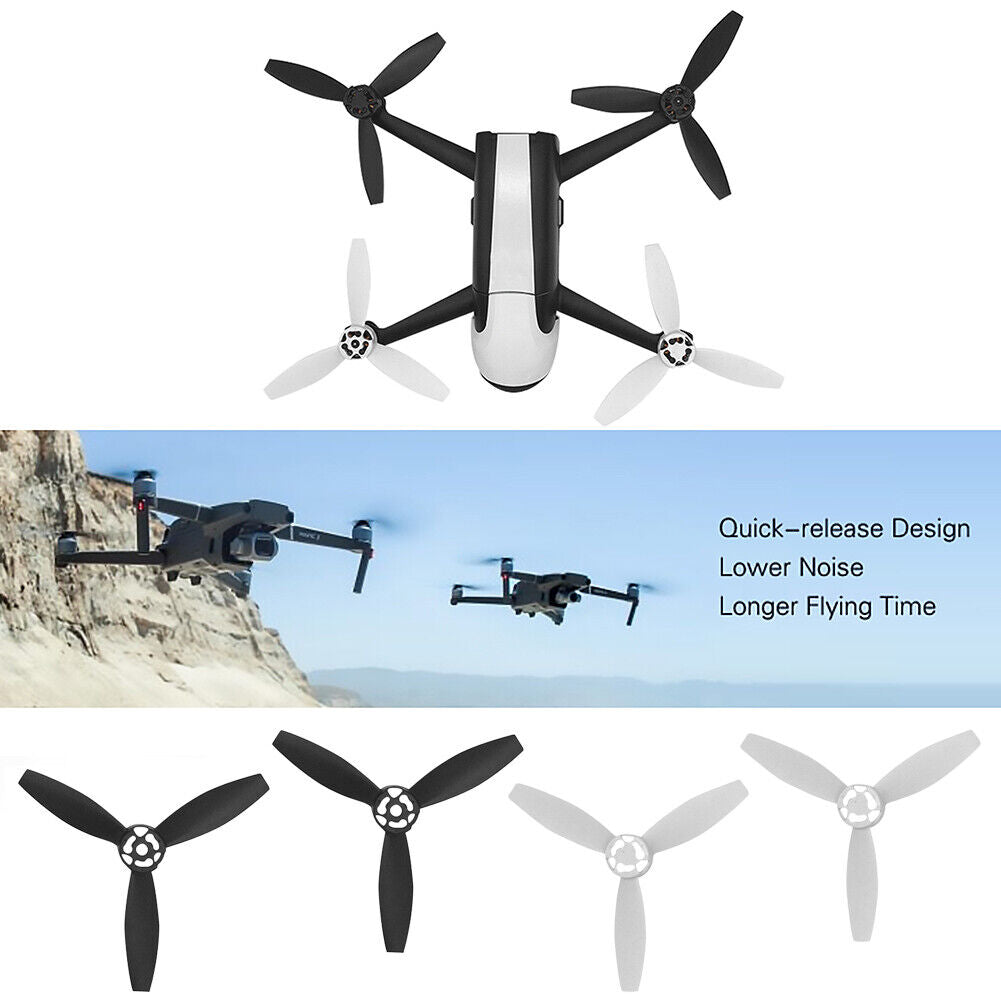 4pcs Propellers Quick Release Prop Blade for Parrot Bebop 2 (Black+White)