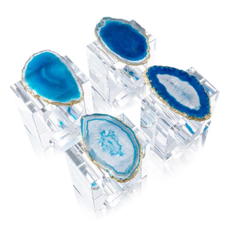 Agate Crystal Napkin Rings Set of 4 Dining Table Decoration Napkins Buckle