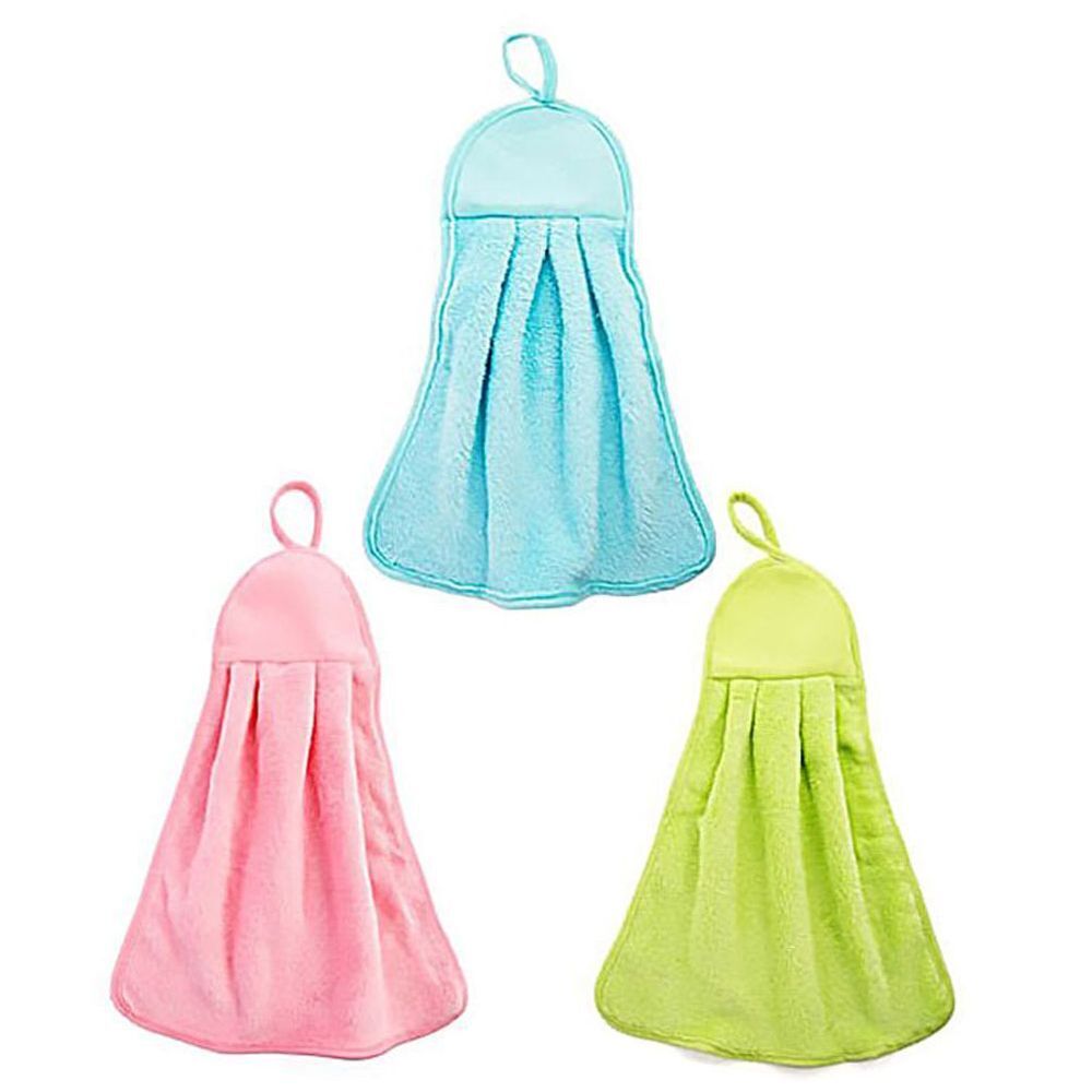 33*20cm Dish Cloth Coral Velvet Super Absorbent Hand Towel Hanging Cloth