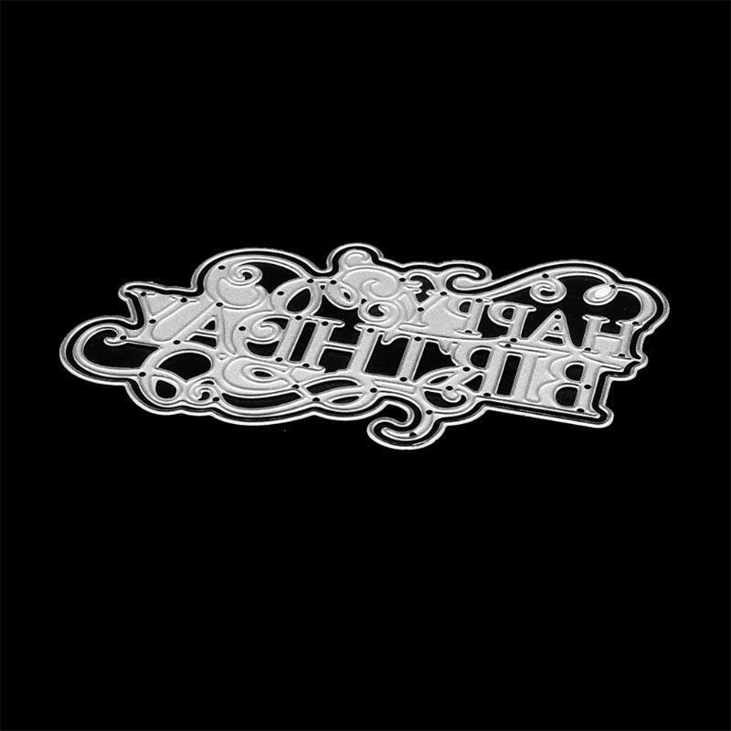 Exquisite Birthday Metal Die Cuts Creative Happy Birthday Blade Punch Stencils