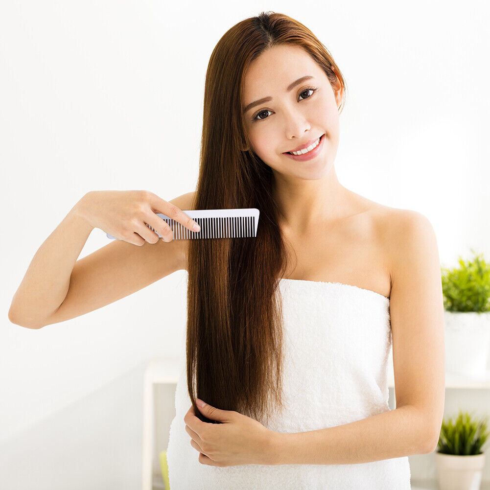Hairdressing Carbon Anti-static Comb Wide Tooth Hair Clipper Comb (White)