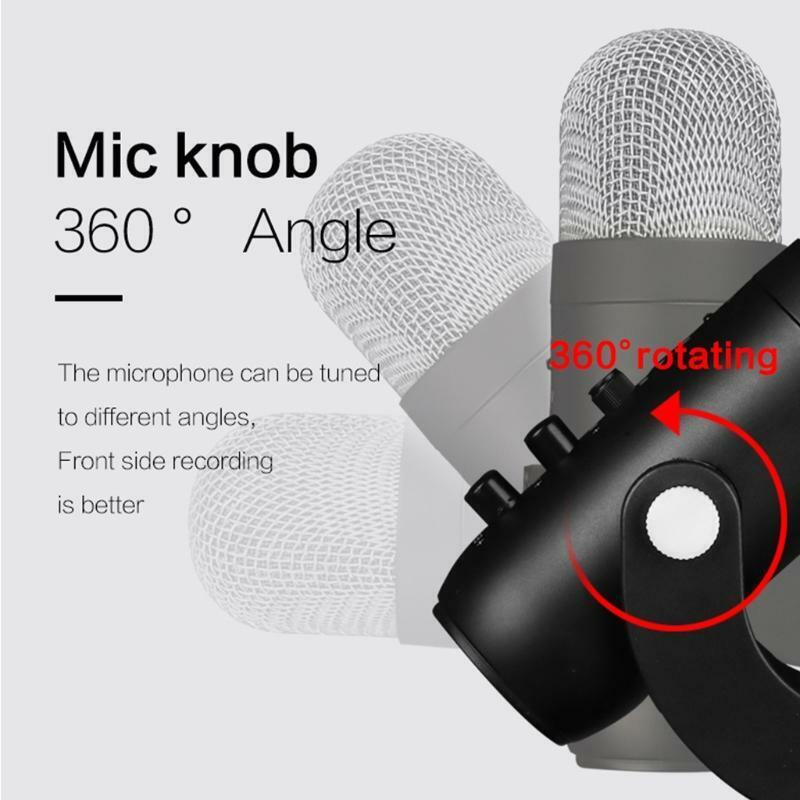 USB Omnidirectional Microphone Portable Small Mic Condenser Microphoe Recording