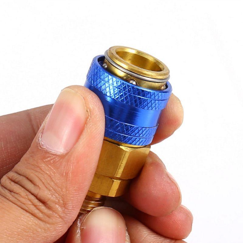 1 Pair Freon R134A H/L Car Quick Coupler Connector Brass Adapters Refrigerant