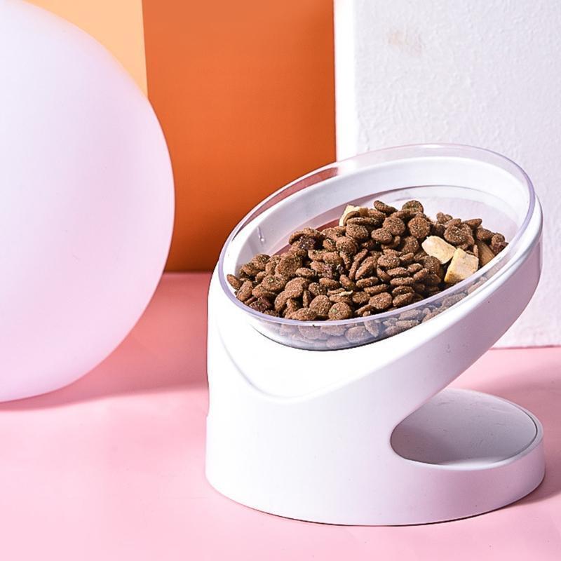 Cat Raised Bowl with Stand 18° Tilted Pet Feeder Bowl Split Design Easy to Wash