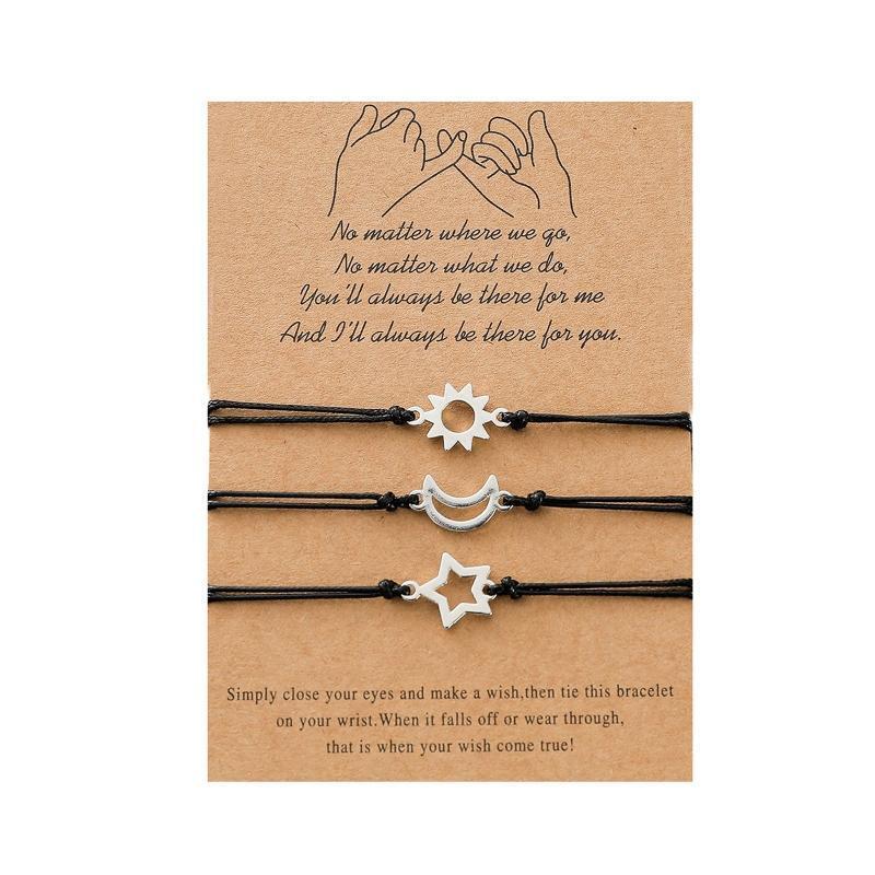 3 Pcs Friendship Card Bracelets Relationship Promise Bracelet for Best Friends