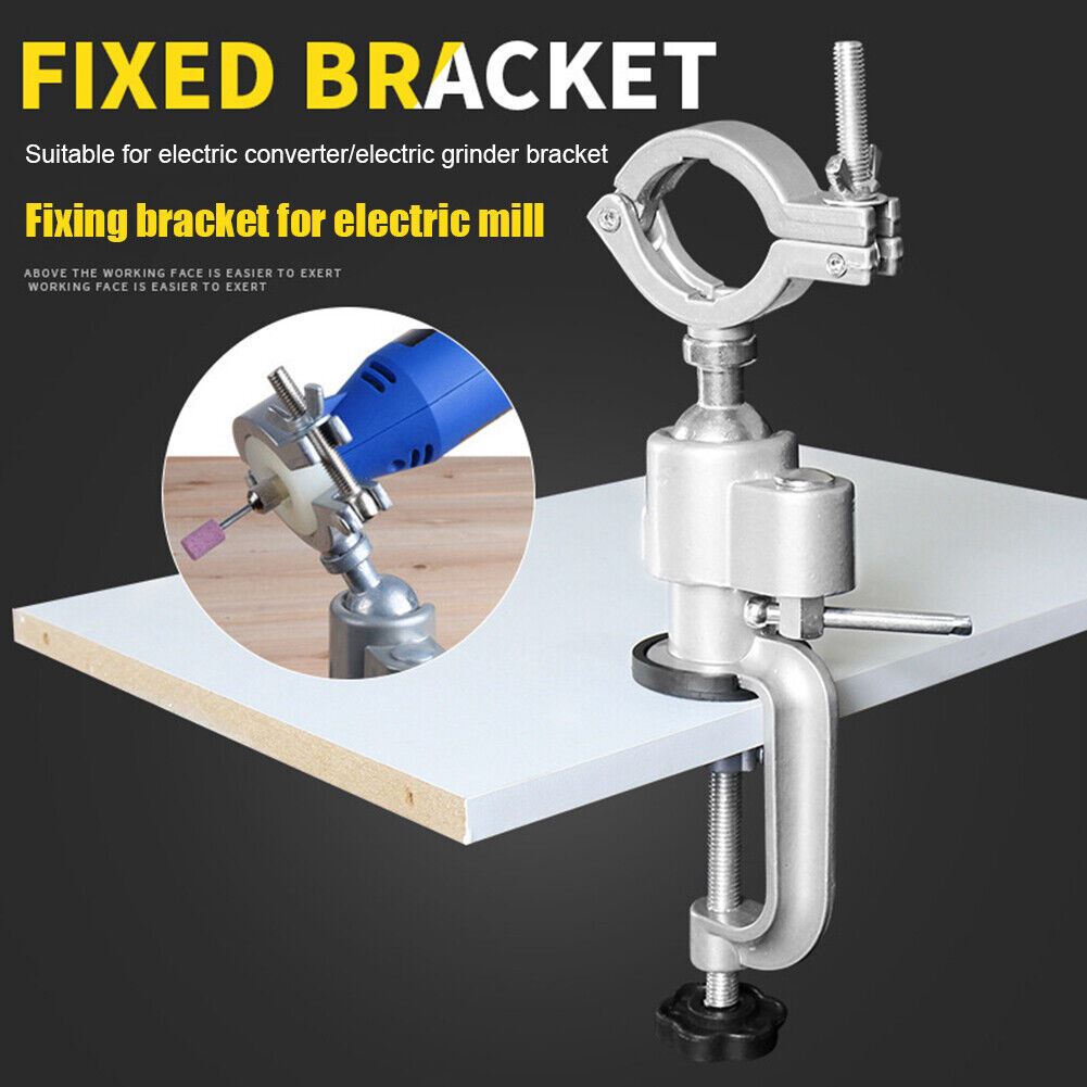 360 Rotating Clamp-on Table Bench Vise Electric Drill Stand Grinder Bracket