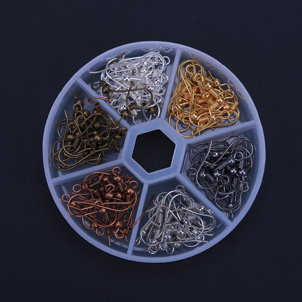 120pcs/Lot 6 Colors Earring Hook Coil Ear Wire for Jewelry Making