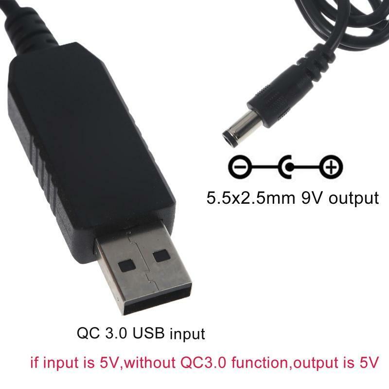 39'' Length QC3.0 USB to 9V 5.5x2.5mm Power Cable for Table Lamp Router Speakers