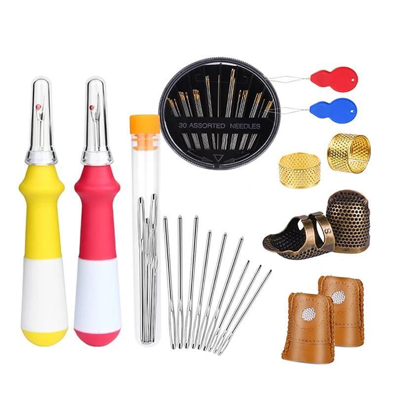 Sewing Tool Kit Threaders Thread Cutters Fingertip Thimble Finger Protectors Kit