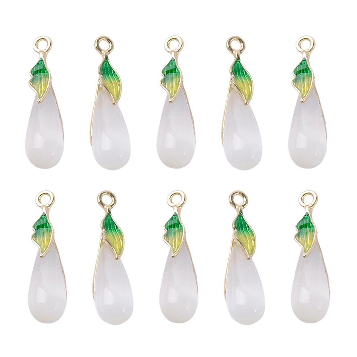 10x Teardrop Earring Charm Pendants for Handmade Key Rings Jewelry Making