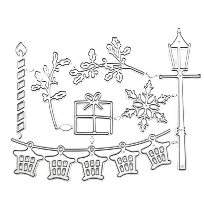 Steet Lamp Snowflake Metal Cutting Dies Stencil Scrapbooking DIY Greeting Card