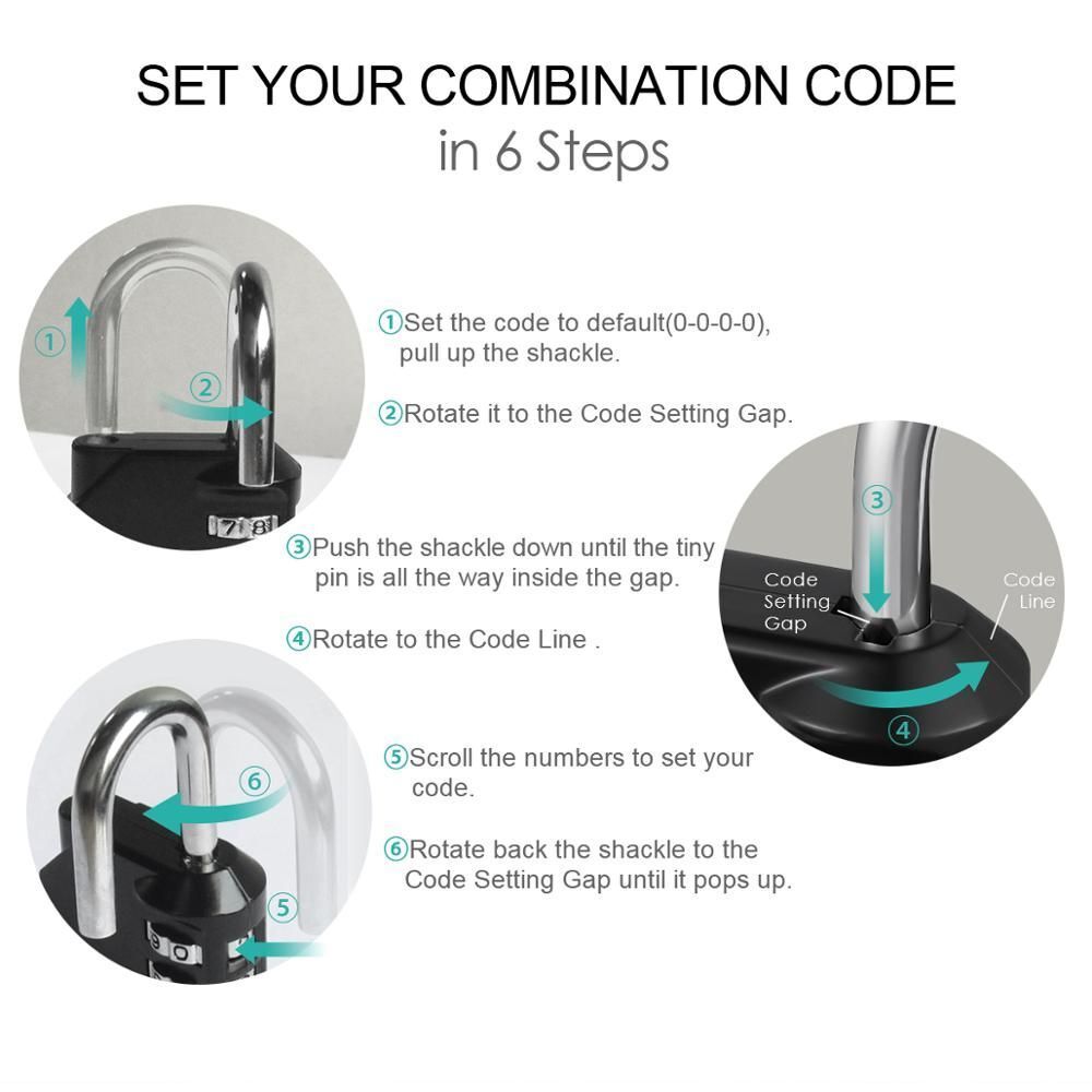 Digit Padlock Lock Package Cabinet Locker Number Locks Combination Lock Padlock