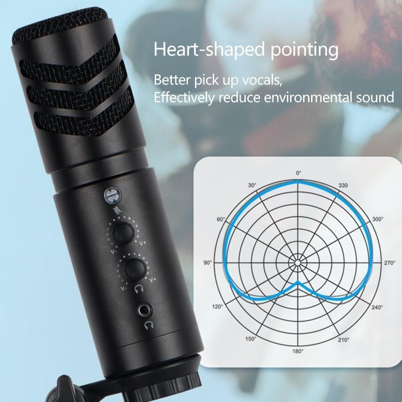 Microphone USB Plug Wired Streaming Mic Game Vocal Recording Application