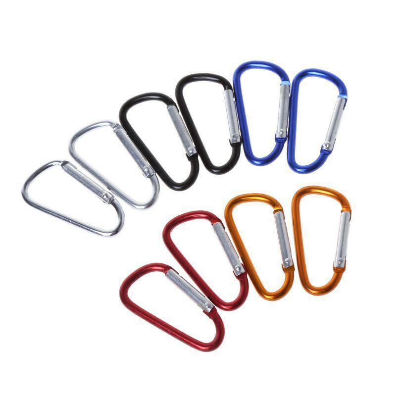 10pcs Outdoor Aluminium Alloy Carabiner Safety Keychain Flashlight Hang Buckle