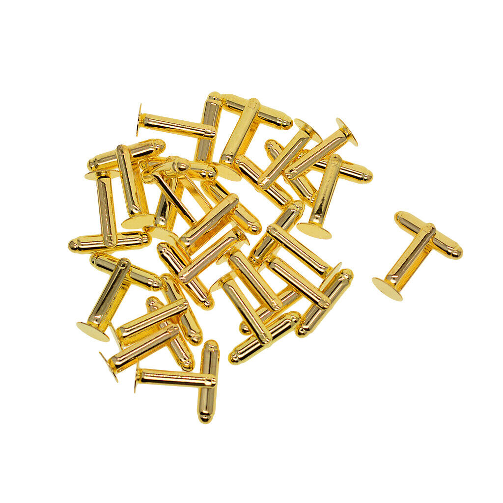 20 Piece Brass Cufflink Cuff Links Blanks Round Bezel Trays Cabochon Setting
