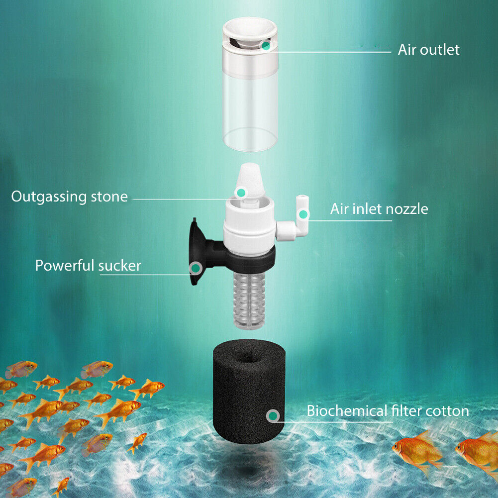 3 in1 Aquarium Sponge Filter Fish Tank Water Oxygen Silent Pump Supplies