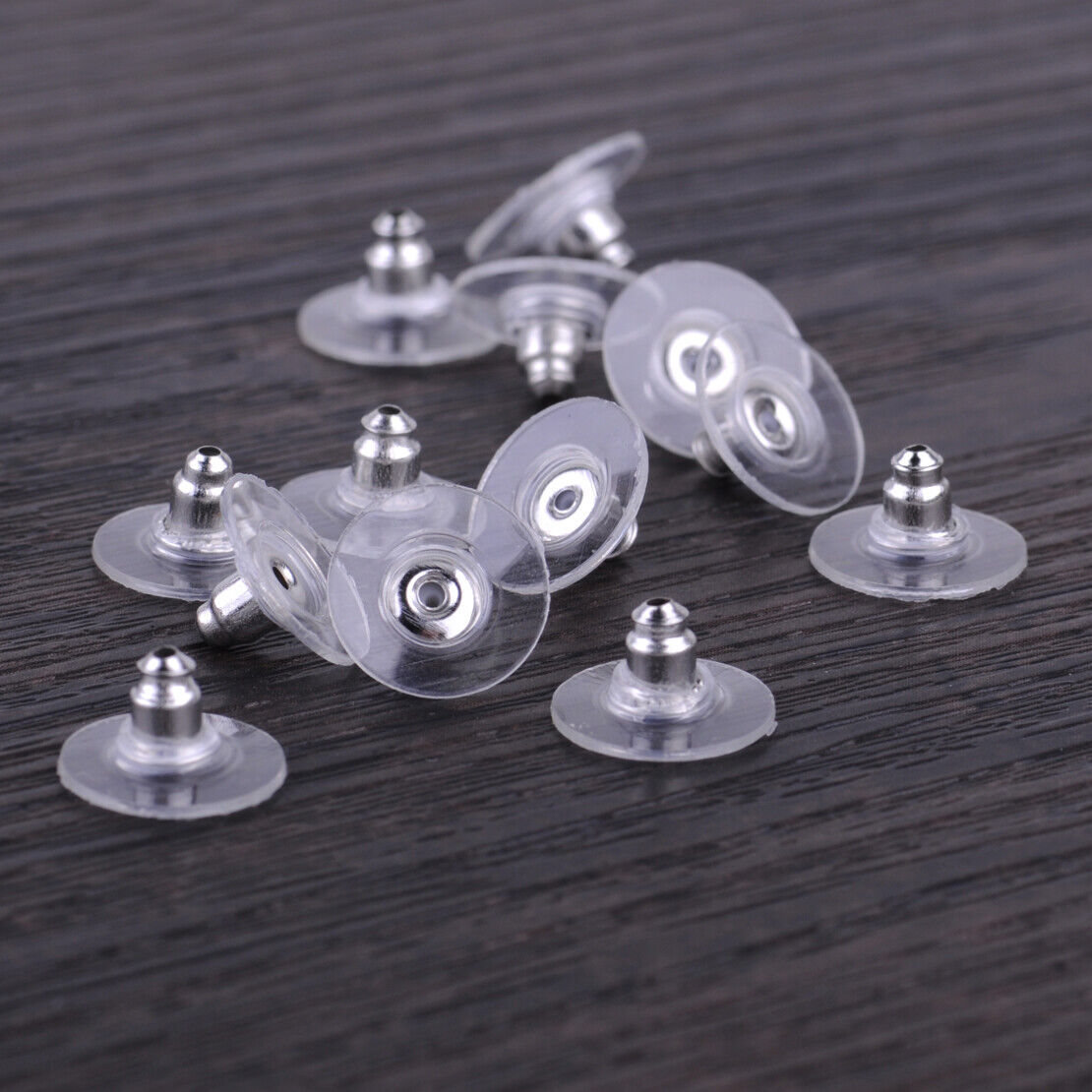 100Pc Ear Studs Bullet Clutch Stoppers Plastic Pad Earring Backs Findings Li