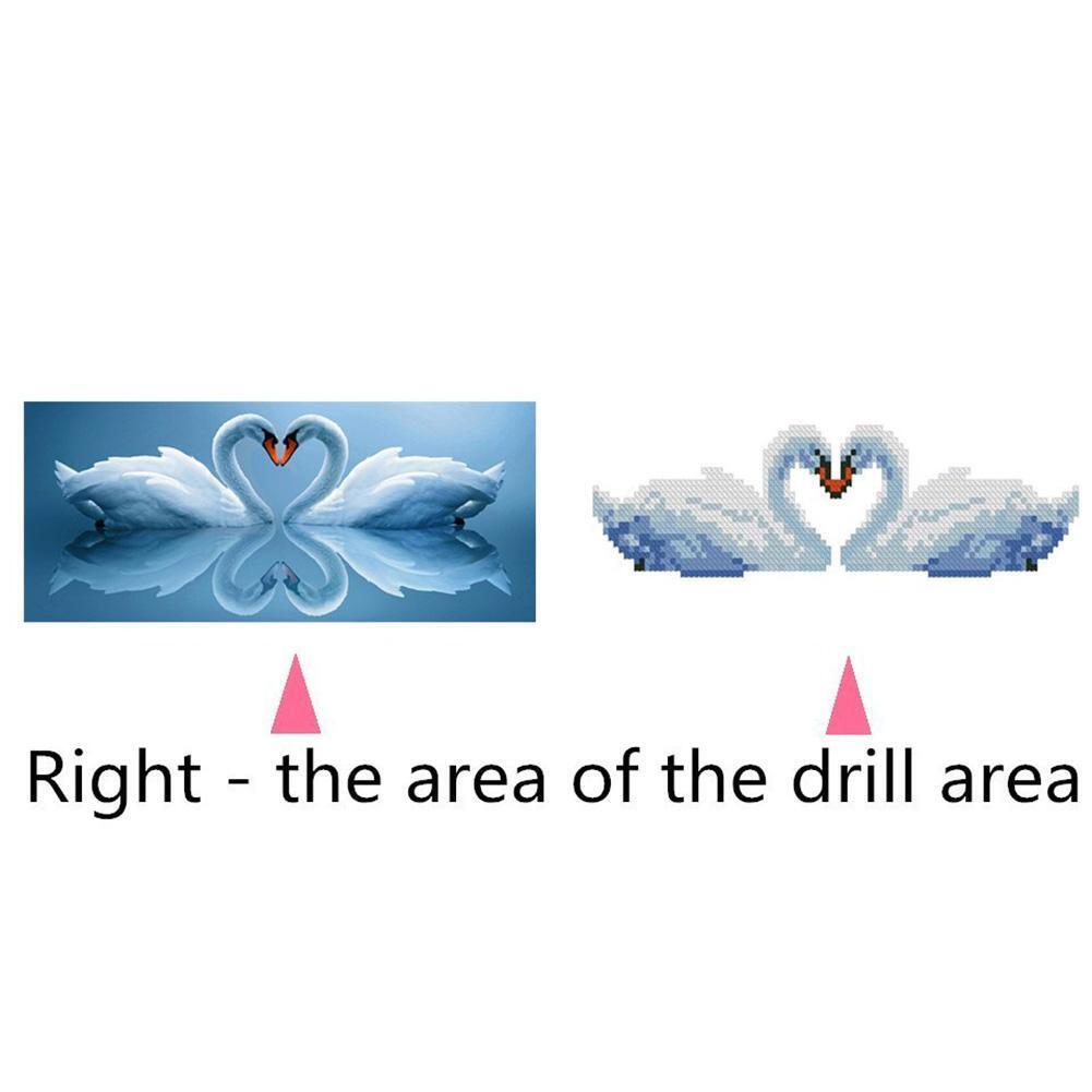 Swan 5D Round Crystal Diamond Painting Embroidery DIY Cross Stitch Set(1)