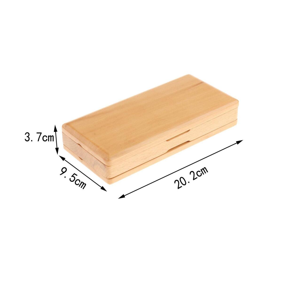 Biege Oboe Reed Case Storage Holder Box Wooden for 40pcs Reed 20x9.3x3.7cm