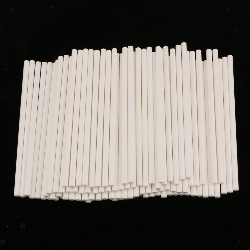100x Paper Lollipop Sticks Oven Safe for Cake Top Lollies Moulds Crafts 10cm