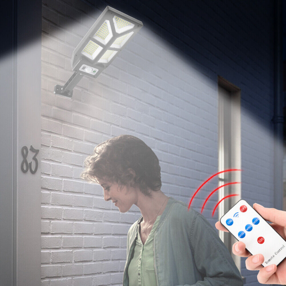 196 LED Solar Wall Light Waterproof Outdoor Motion Sensor Garden Path Lamp