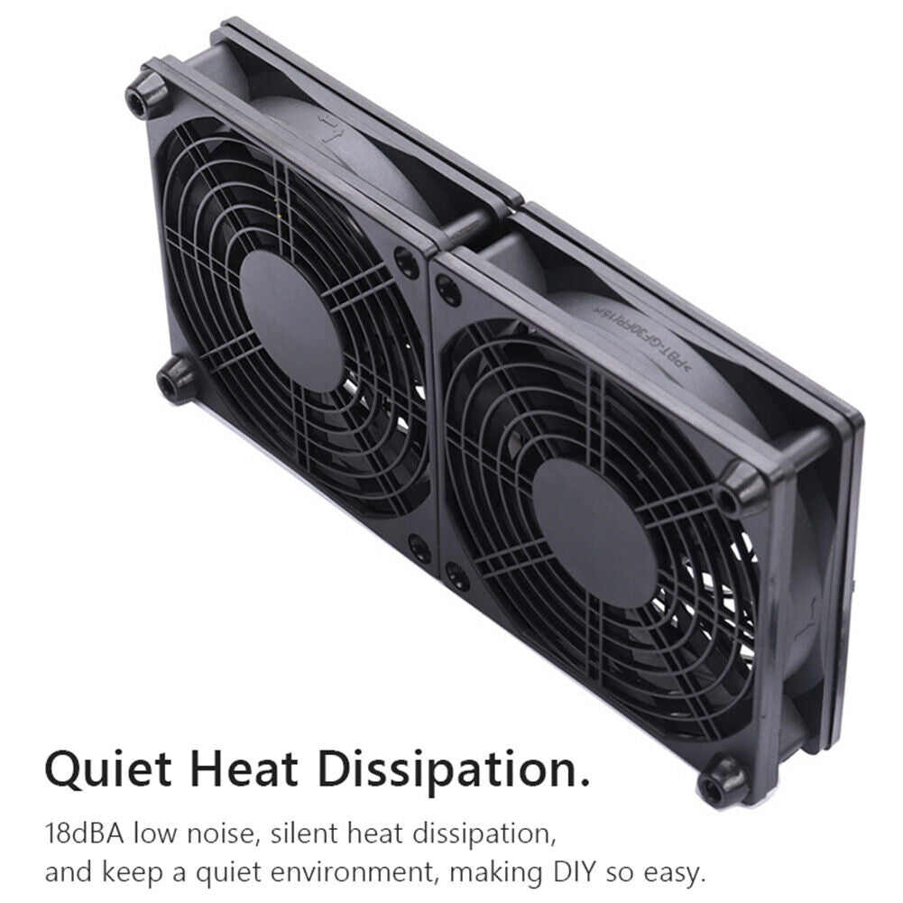Wireless Router Dual Cooling Fan TV Set-Top Box Heat Dissipation Cooler Fan