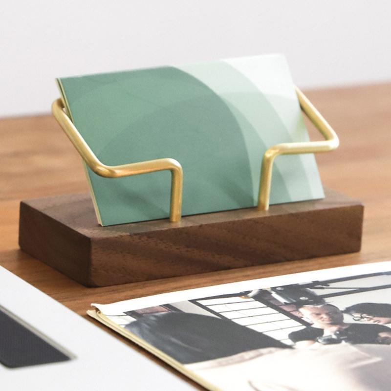 Desktop Business Card Holder Hollow-out Design  Easier Access Max 50 Sheets Card