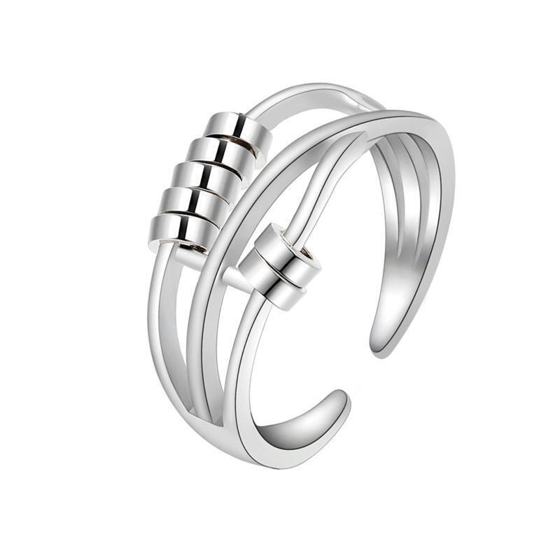 Female Three-ring Smart Index Finger Ring Transfer Beads Live Mouth Jewelry