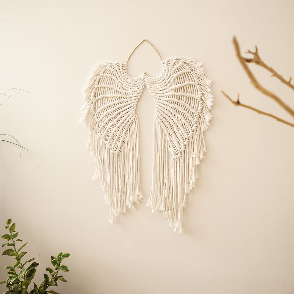 Boho Living Room Angel Wings Tapestry Hand-woven Tapestry Wall Art Wall Hanging