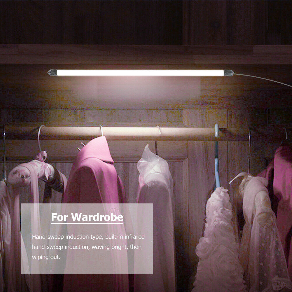 50cm LED Under Cabinet Night Light Bedroom Wardrobe Closet Lamp (B White)