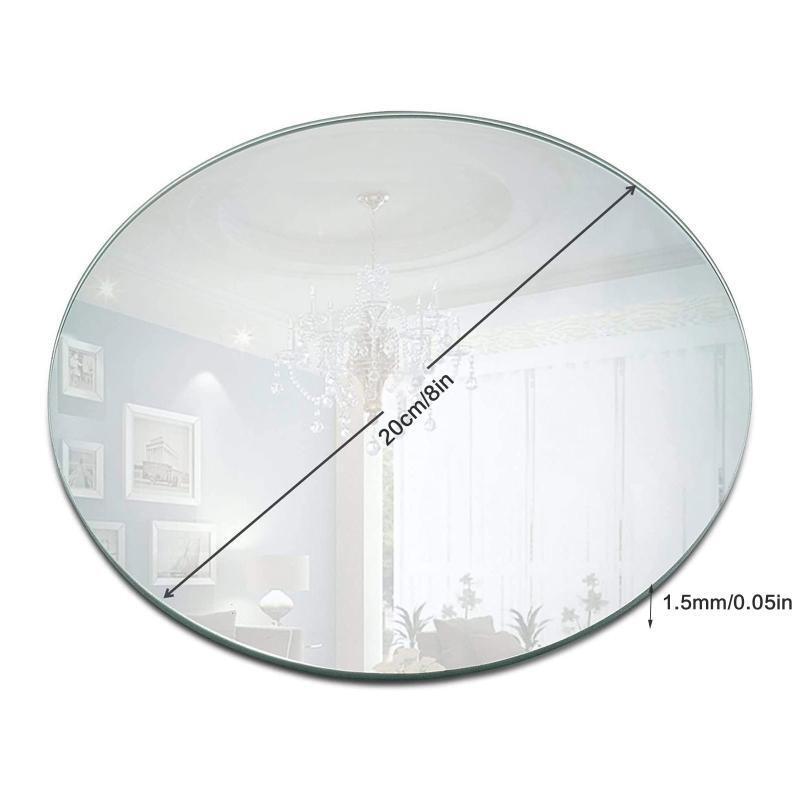 Round Acrylic Mirror Tray 8inch Circle Candle Mirror Plate Decor Accessory