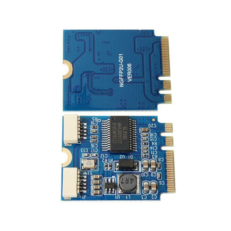 M.2 NGFF Key A-E to Dual USB2.0 Extension Cable Card M.2 to USB Expansion Card