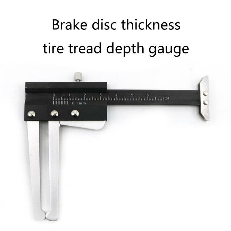 Brake Disc Thickness Measuring Caliper Vernier Ruler Tyre Tire Tread Depth Gauge