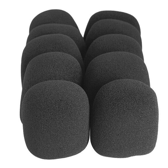 10Pcs Black Microphone Grill Foam Cover Audio Mic Shield Sponge Cap Holder