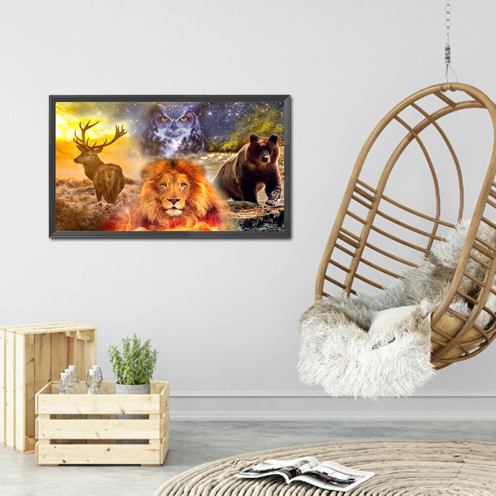 5D Diamond Painting Animal Full Round Mosaic Canvas Picture DIY Home Decor