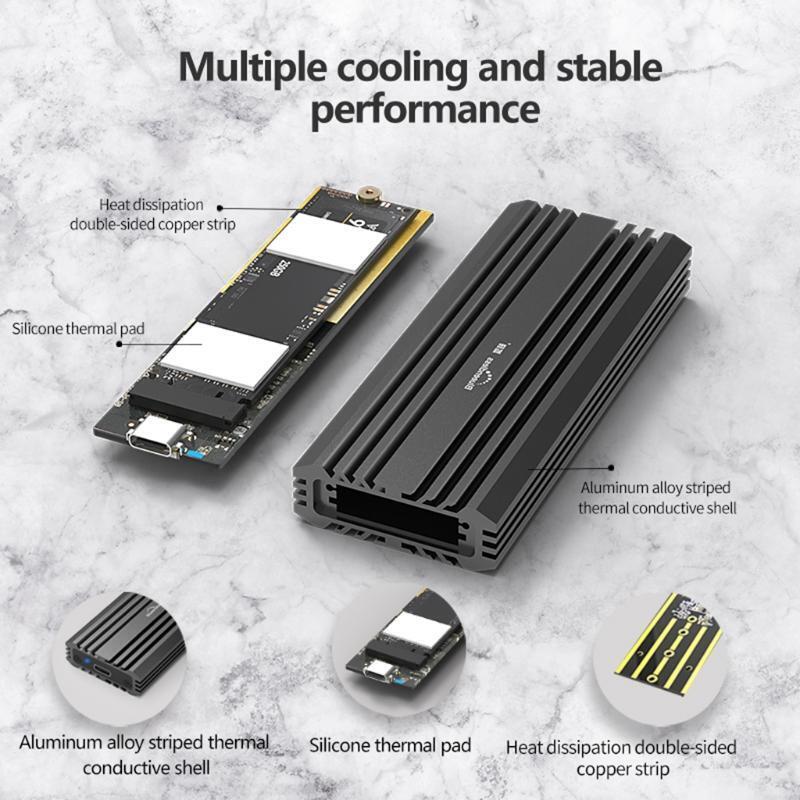 Blueendless HDD Case Box 1000Mb/s USB3.1 to M.2 NVME M-KEY Hard Disk Enclosure