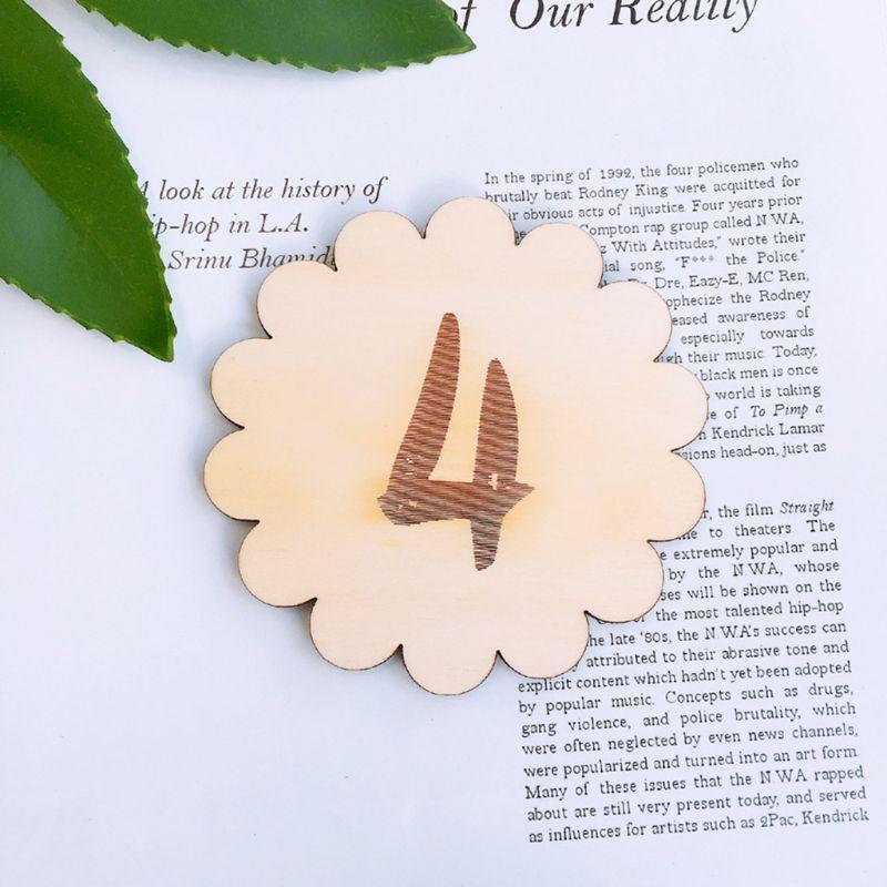 12 Pcs/set Wooden Baby Memorial Birthday Landmark Card Newborn Photography Props
