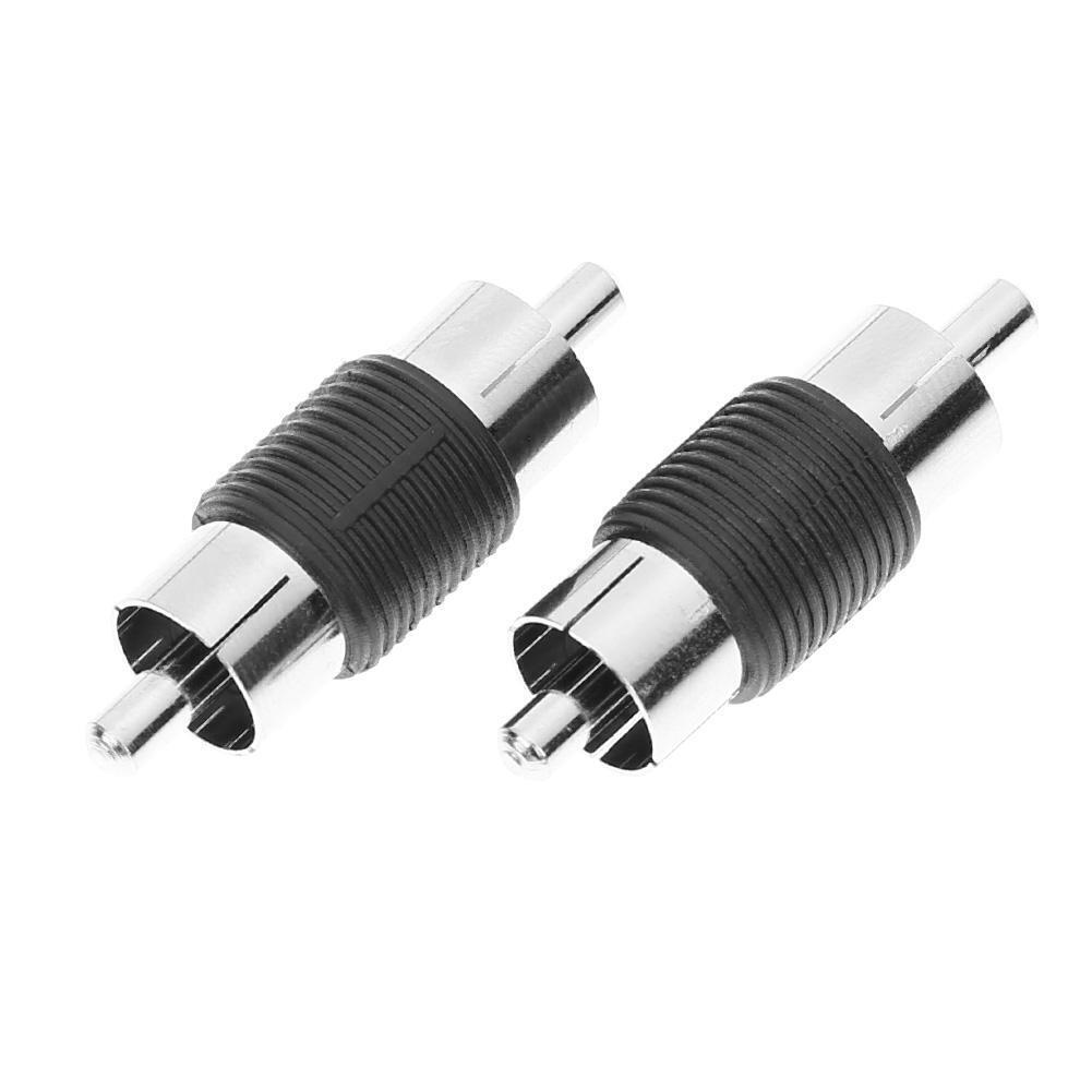 2pcs RCA Male to Male AV Audio Video Plug Jack Extension Cable Connectors