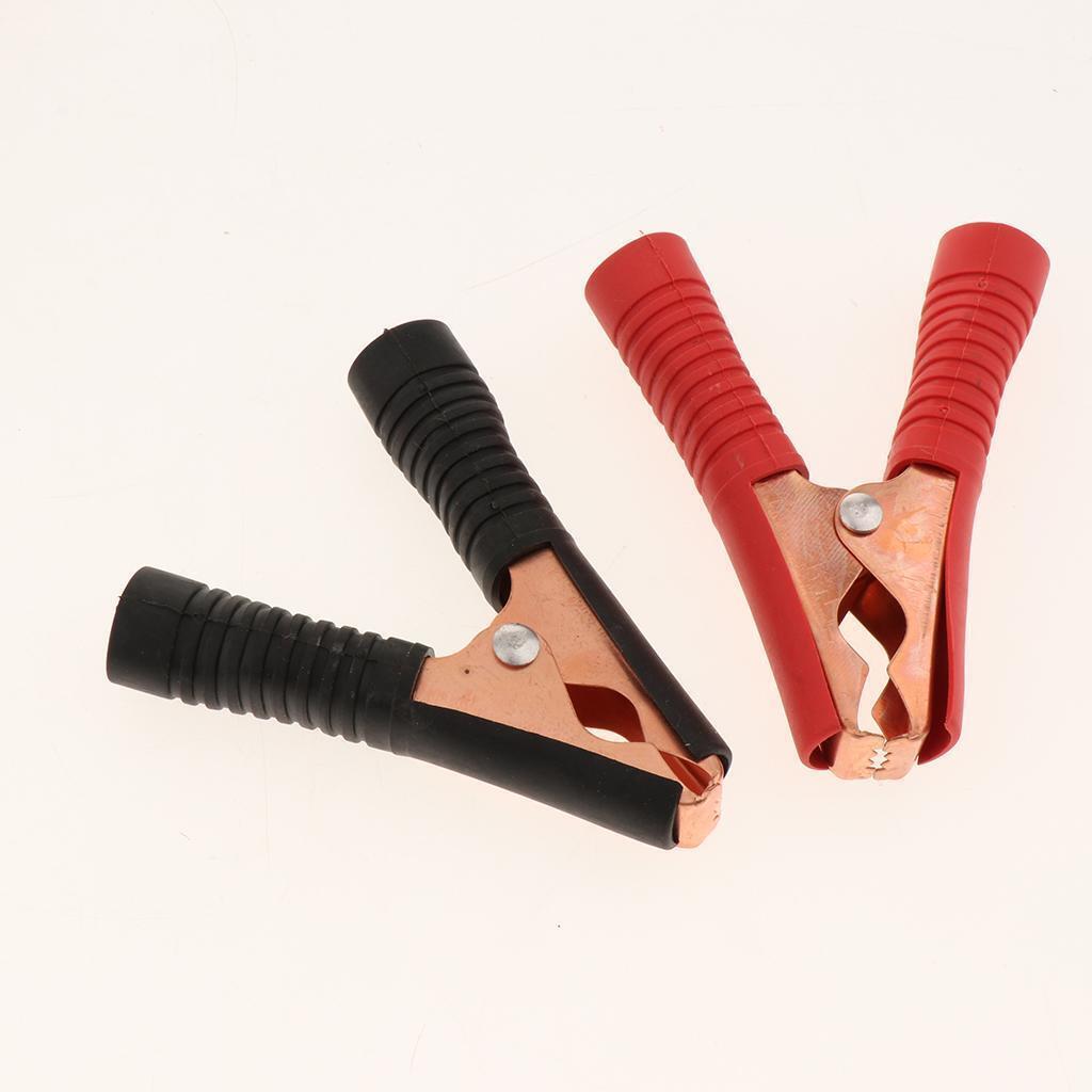 10 Pieces 90mm Long Battery Alligator Clips, Black Red 100A Insulated Battery