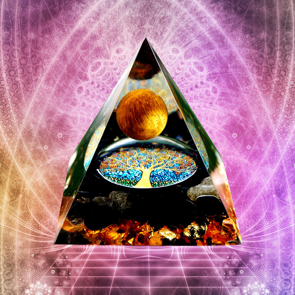Pyramid Ogan Crystal Energy Tower Nature Reiki Chakra Crushed Stone (B)