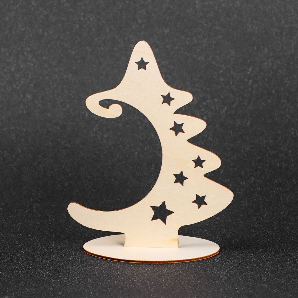 Wooden Star Wood Slices with Stand Christmas Tree Crafts Christmas Ornaments