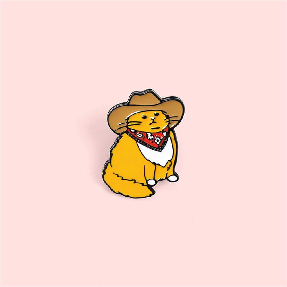 Accessories Cartoon Cute Badge Lapel Pins Cowboy Cats Novelty Animal Enamel Pin