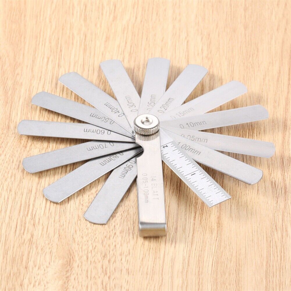 New 14 Gauge Feeler Blades 80mm/3.15inch Length 0.05mm-1mm Metric Blade Measure