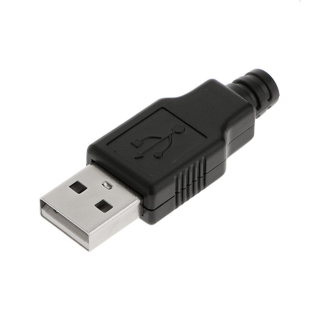 10 pcs USB Type-A 4 pin Male Plug Socket Connector Adapter   Cover