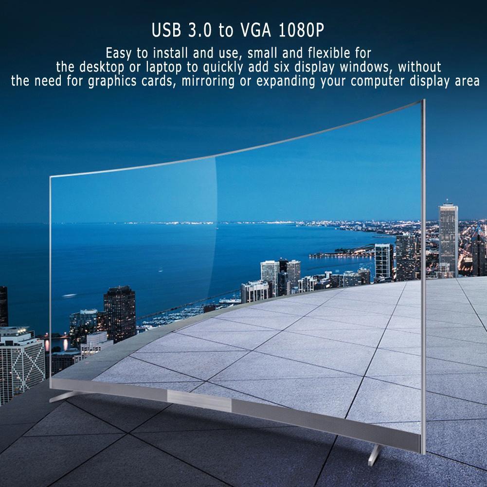 USB 3.0 to VGA 1080P Adapter Converter External Video Graphic Card with CD