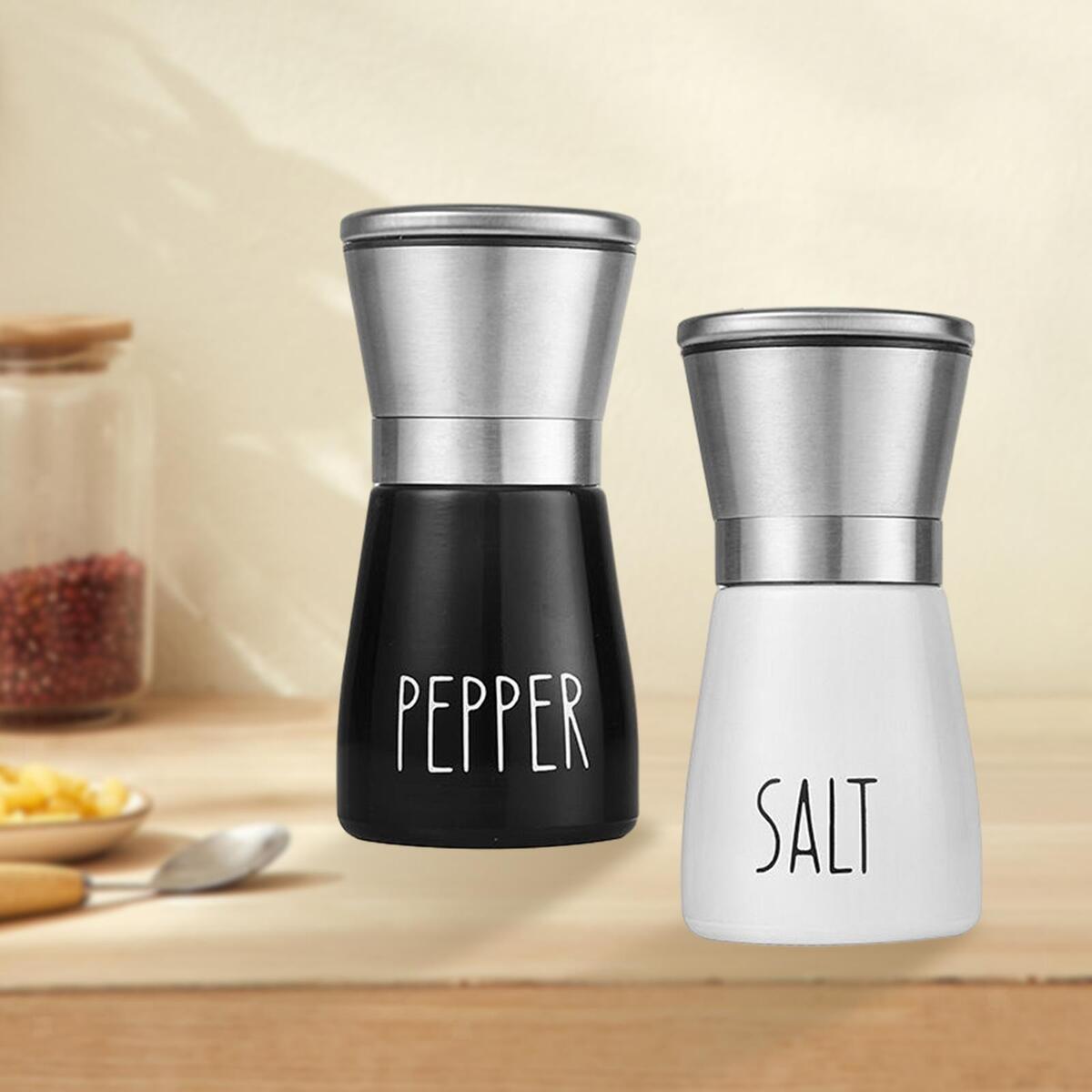 2 Pieces Salt Pepper Grinder Shakers Keep Moisture and Dust Away Easy Refill
