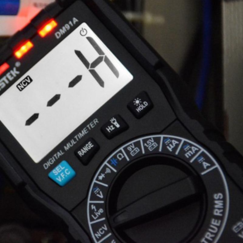Handhled Multimeter Manual Range NCV Function Measures Voltage Current Ohm
