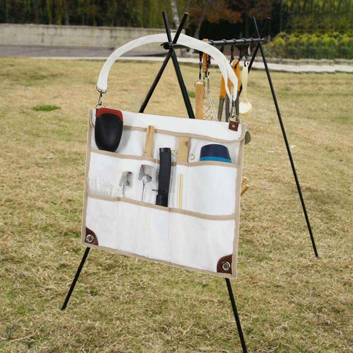 Camping Tableware Storage Bag Cutlery Utensil Organizer Carrying Holder Bags