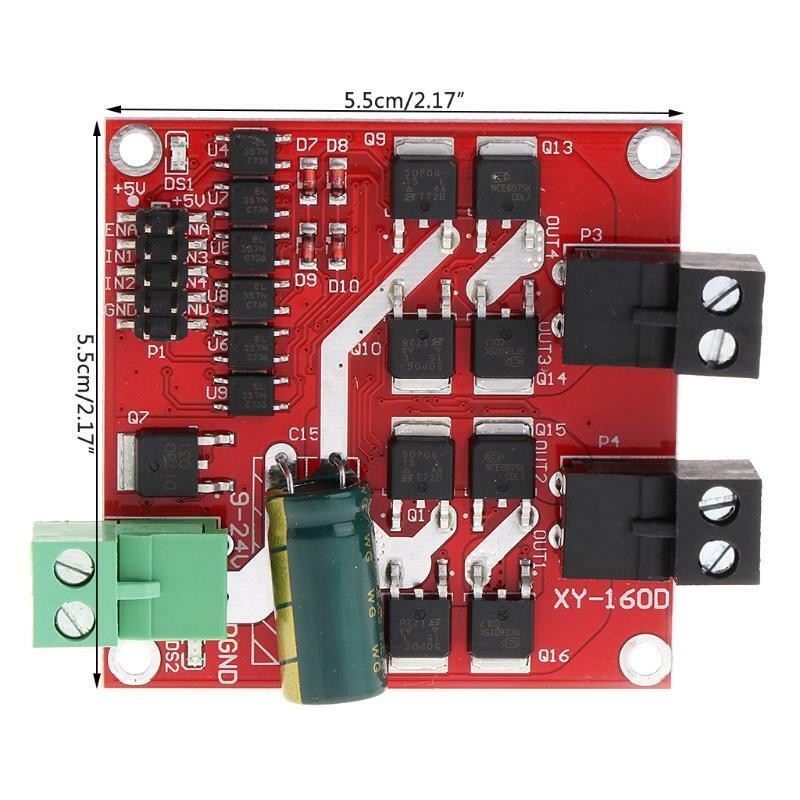 1 x 12V 24V 7A 160W Dual DC Motor Driver Module Board H-bridge L298 Logic