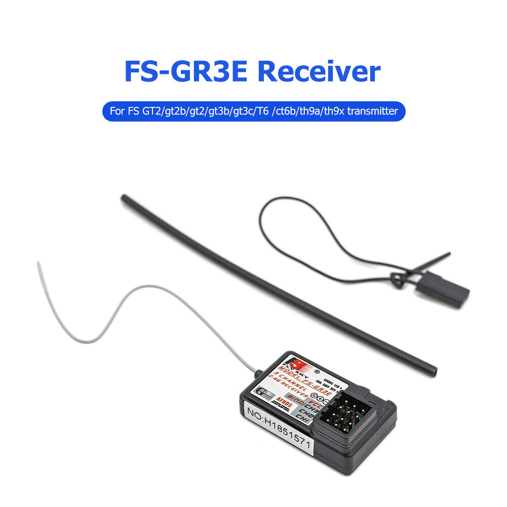 FlySky FS-GR3E 3CH 2.4GHz RC Receiver for FS T6/CT6B/TH9A/TH9X Transmitter